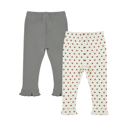 Dirkje Meisjes Legging 2-pack - Mid gray melee — detailfoto 2