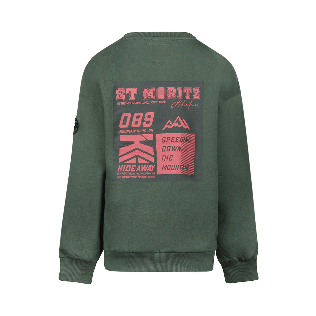 No Way Monday Jongens Loose Fit Trui - Forest green — detailfoto 2