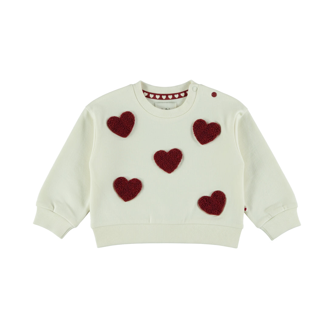 Dirkje Meisjes Hartjes Trui - Antique white
