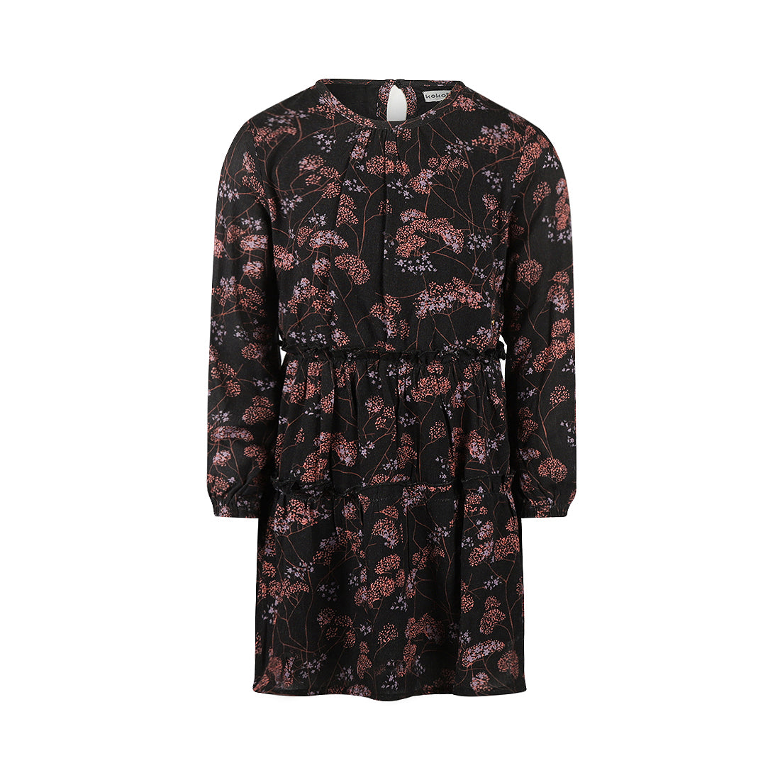 Koko Noko Meisjes Bloemen Jurk - Faded black