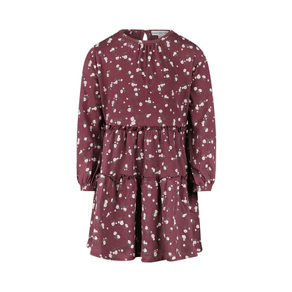 Koko Noko Meisjes Bloemen Jurk - Eggplant