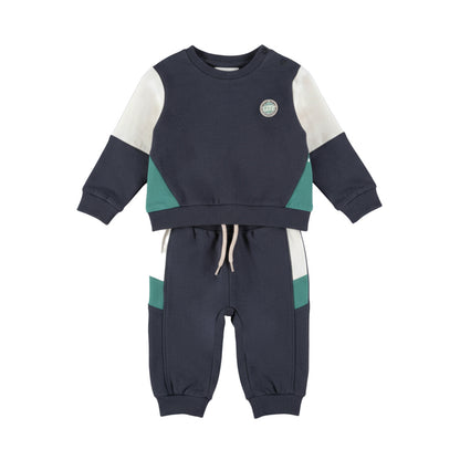 Dirkje Jongens 2-delige Colorblock Kledingset - Blueberry