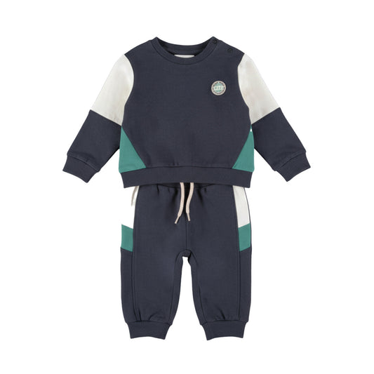 Dirkje Jongens 2-delige Colorblock Kledingset - Blueberry