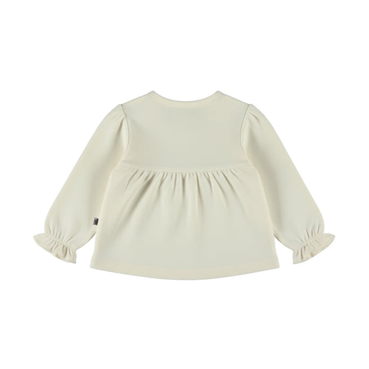 Dirkje Meisjes Bloemen Longsleeve - Antique white — detailfoto 2