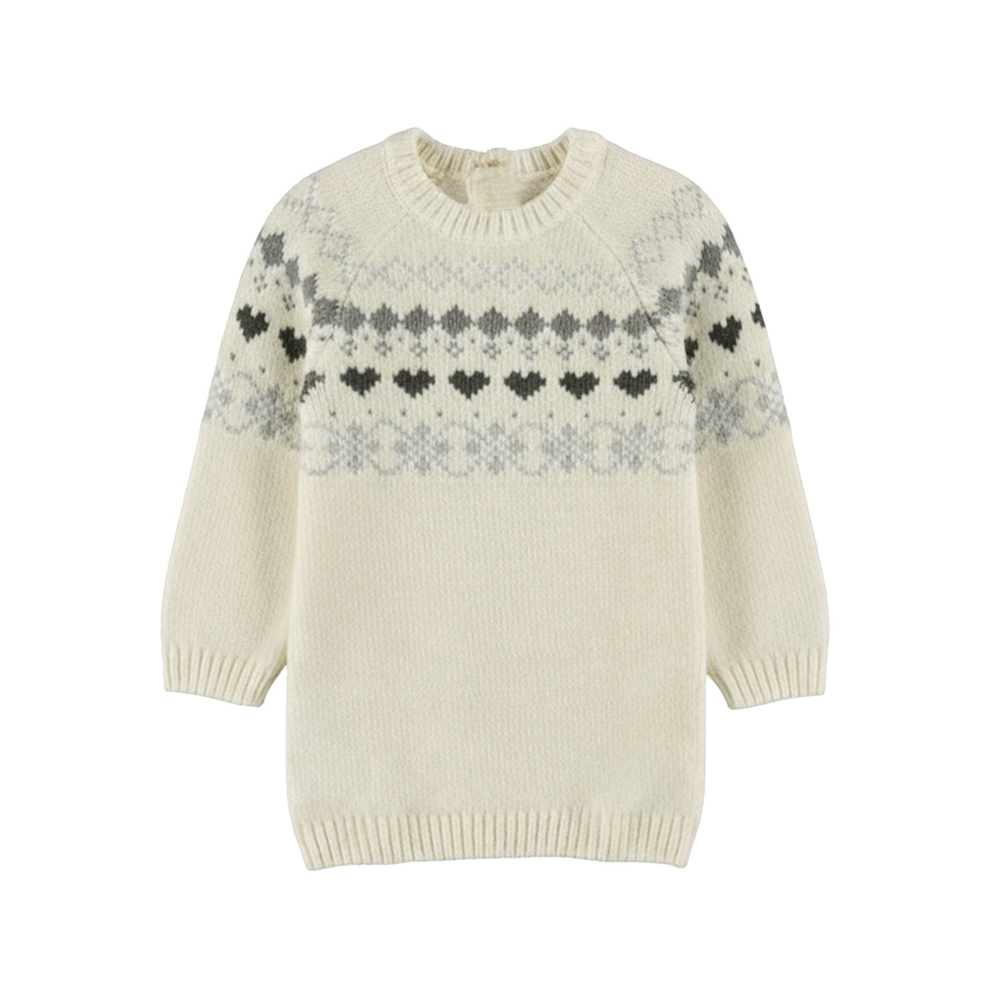Dirkje Meisjes Gebreide Jurk - Antique white