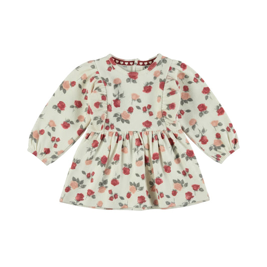 Dirkje Meisjes Rozen Jurk - Antique white