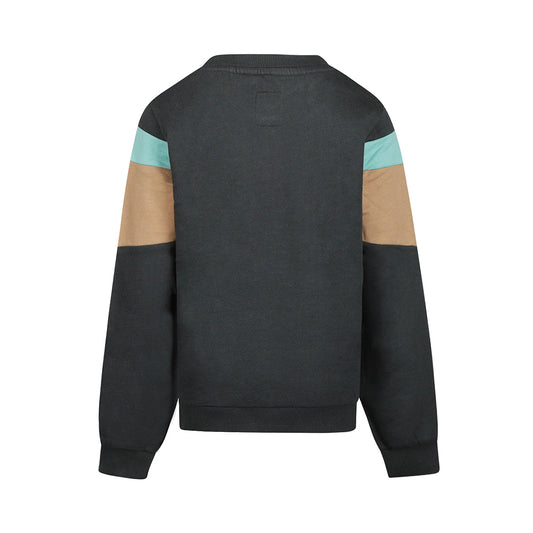 No Way Monday Jongens Colourblock Trui - Woodland gray — detailfoto 2