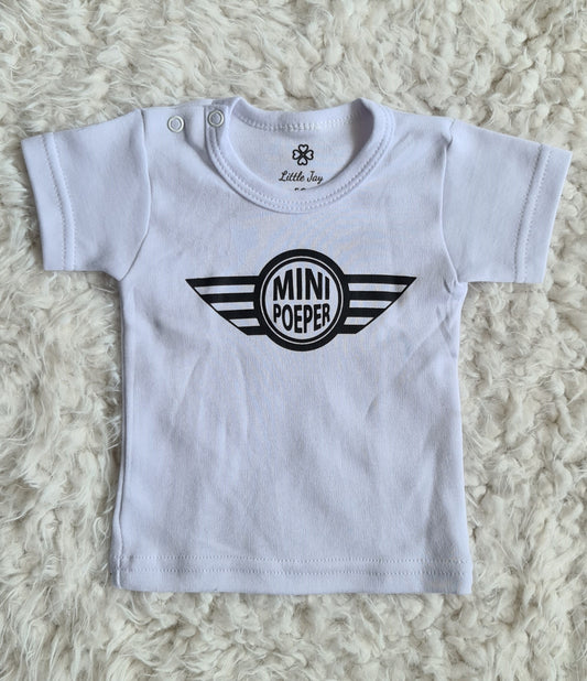 Little Jay mini poeper - Wit - T-shirt korte mouw