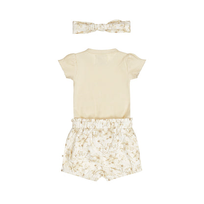 Dirkje so sweet baby set - romper, korte broek en haarbandje
