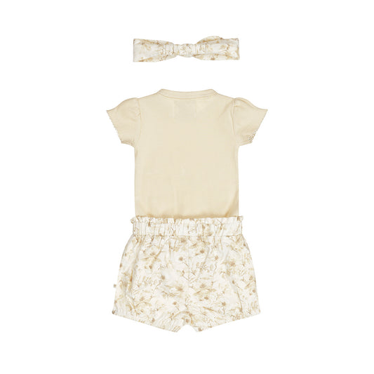 Dirkje so sweet baby set - romper, korte broek en haarbandje