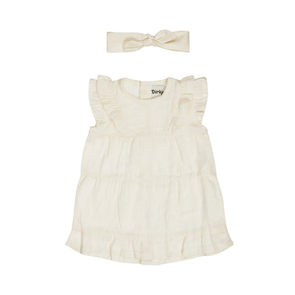 Dirkje off white zomerset - jurk met haarbandje