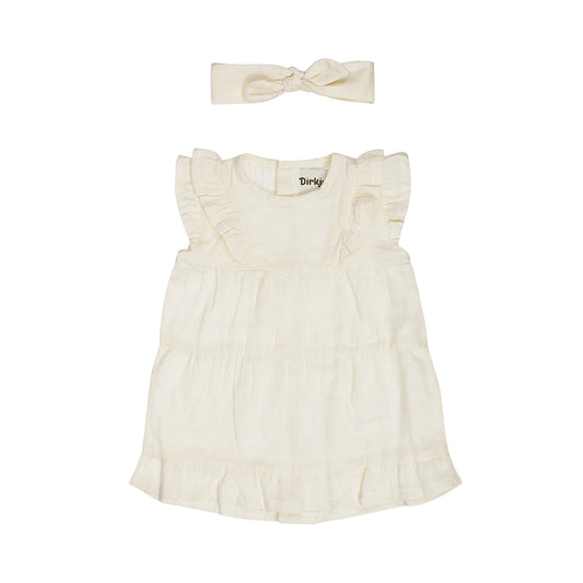 Dirkje off white zomerset - jurk met haarbandje