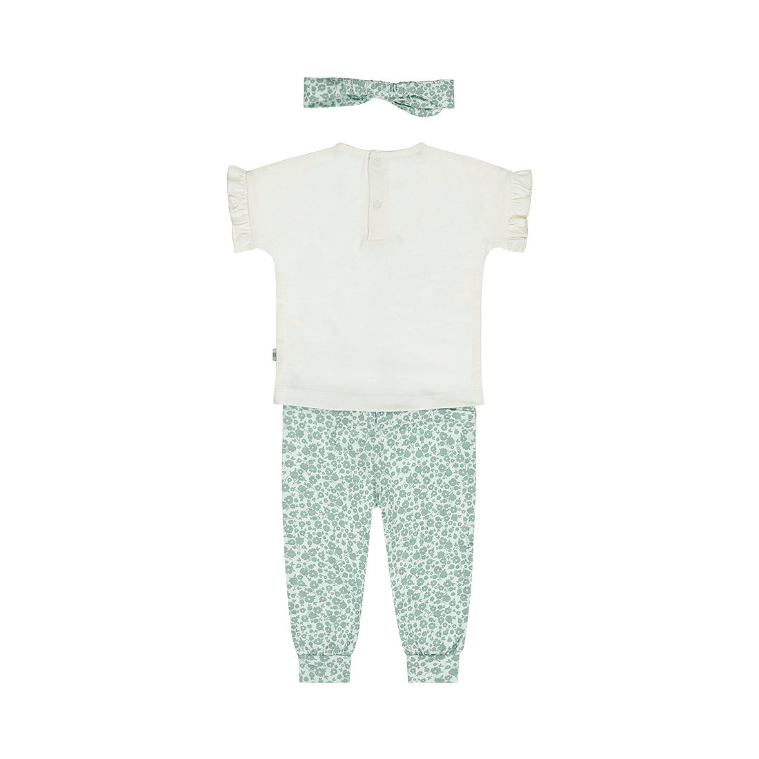 Dirkje flower power baby set - t-shirt, broek en haarbandje