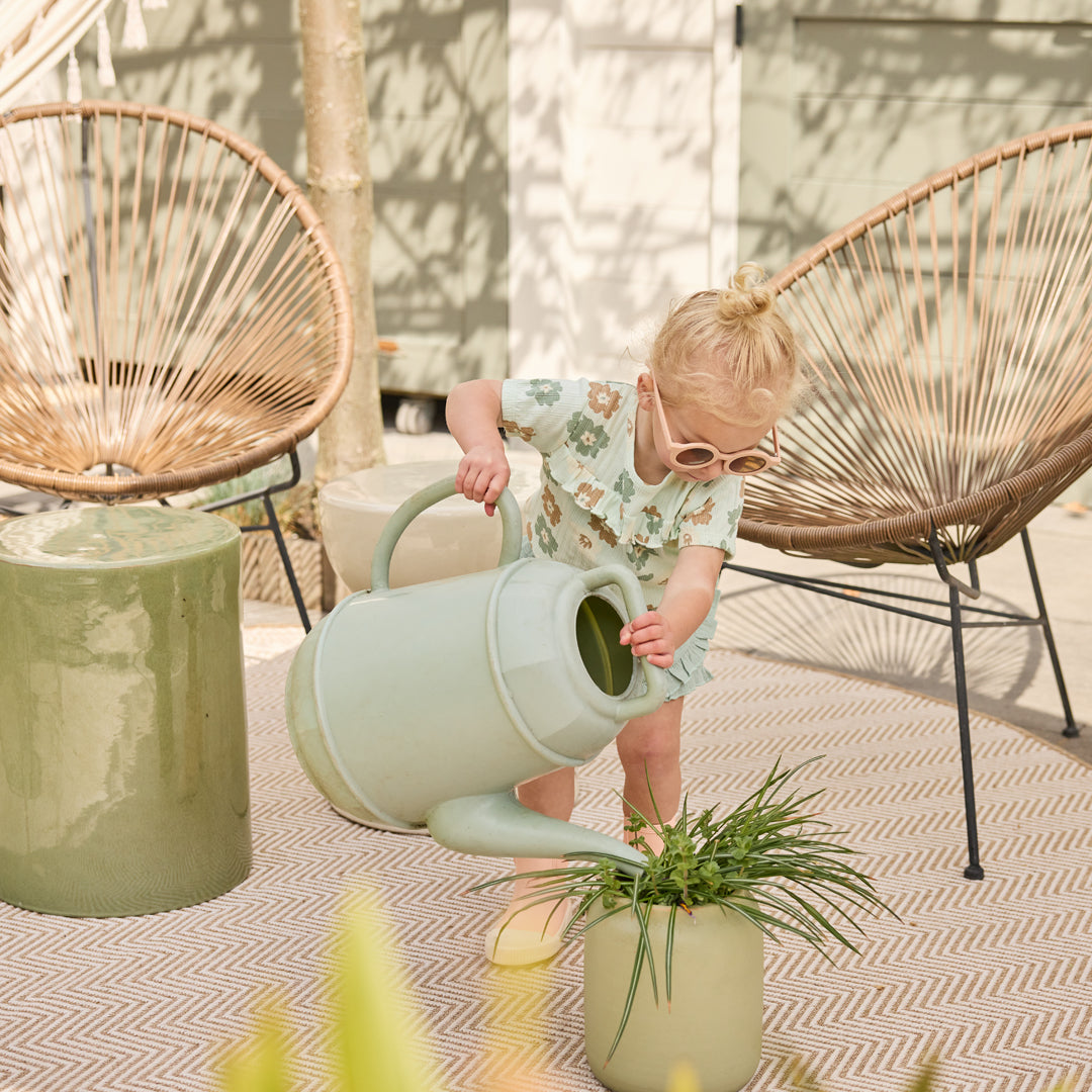 Dirkje light aqua bloemen t-shirt