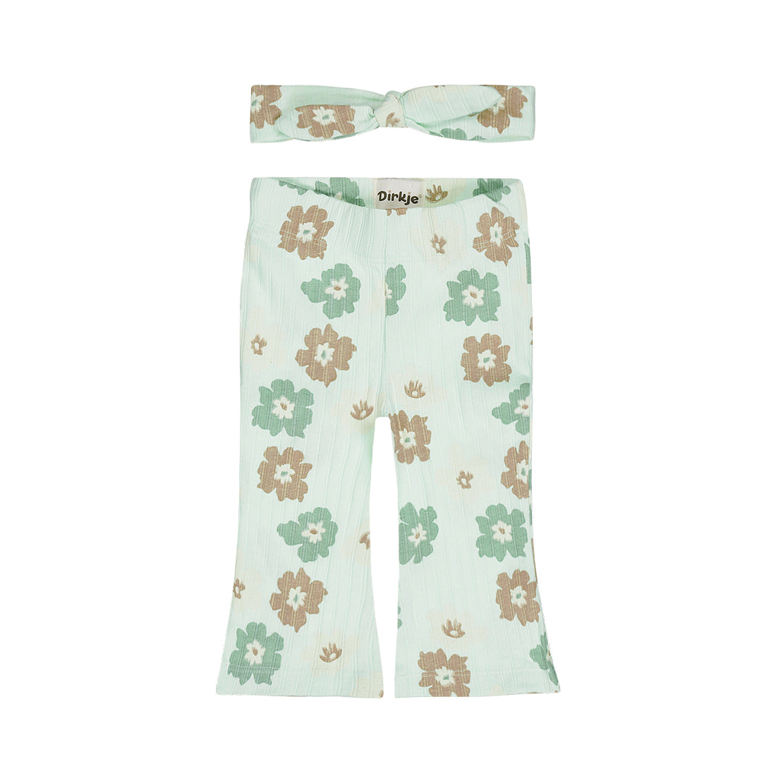 Dirkje bloemen kleding set - flared broek en haarbandje