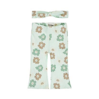 Dirkje bloemen kleding set - flared broek en haarbandje