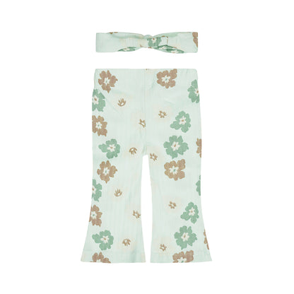 Dirkje bloemen kleding set - flared broek en haarbandje