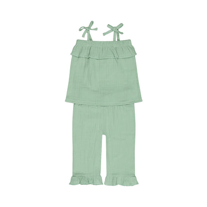 Dirkje aqua green kleding set - top en broek