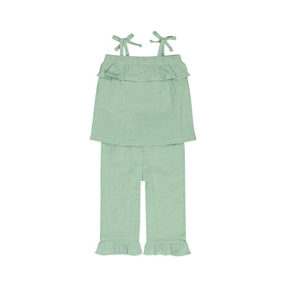Dirkje aqua green kleding set - top en broek