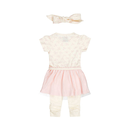 Dirkje strikjes baby set - jurkje, legging en haarbandje