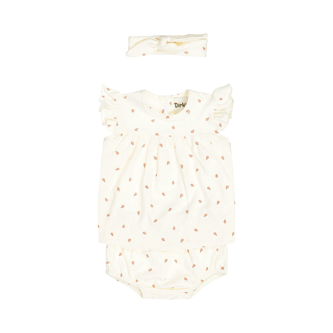 Dirkje lady bug baby set - jurkje, broekje en haarbandje