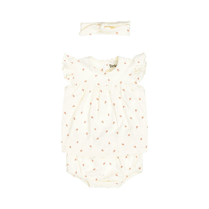 Dirkje lady bug baby set - jurkje, broekje en haarbandje