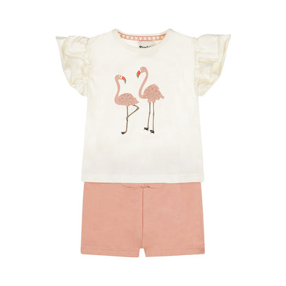 Dirkje flamingo kleding set - t-shirt en korte broek