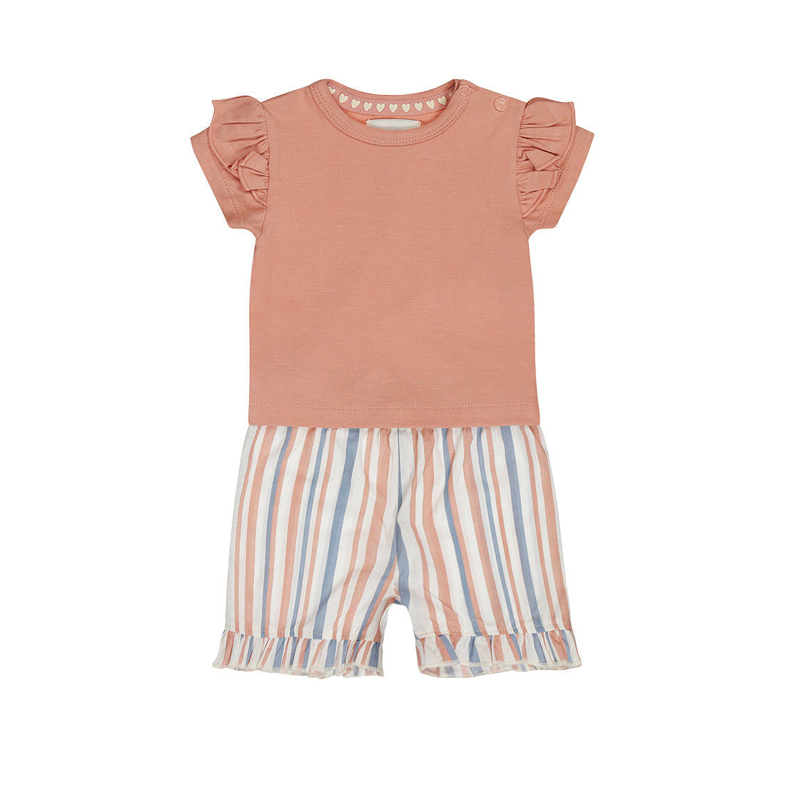 Dirkje multi colour stripes baby set - t-shirt en korte broek
