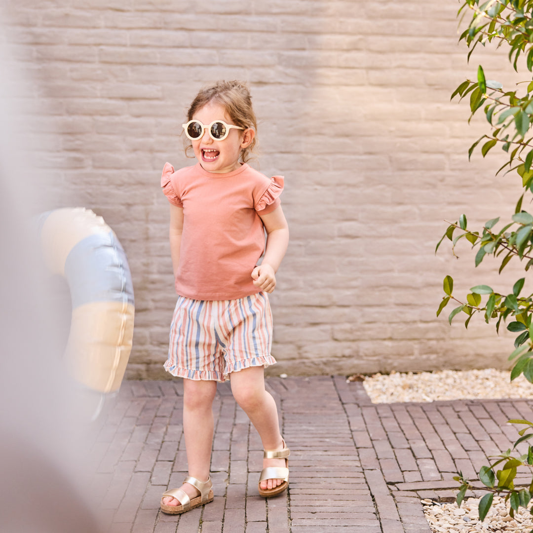 Dirkje multi colour stripes baby set - t-shirt en korte broek