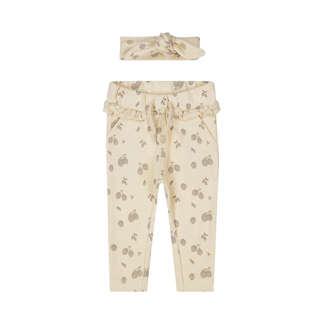 Dirkje Meisjes Broek met haarband - Gebroken wit