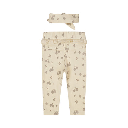 Dirkje Meisjes Broek met haarband - Gebroken wit