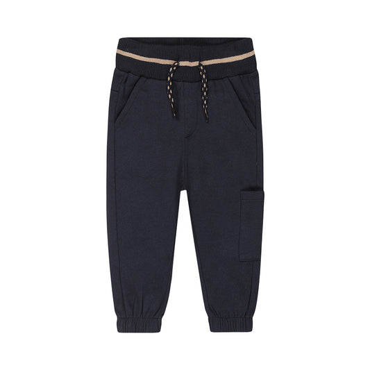 Dirkje Jongens Joggingbroek - Donkerblauw met beige