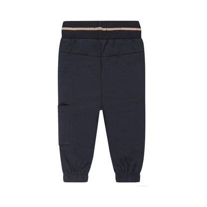 Dirkje Jongens Joggingbroek - Donkerblauw met beige