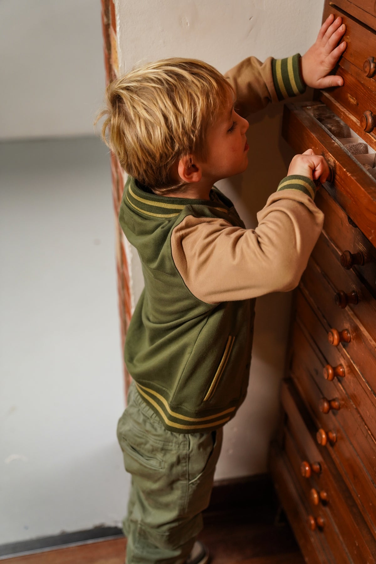 Koko Noko Jongens Cargobroek - Grijsgroen