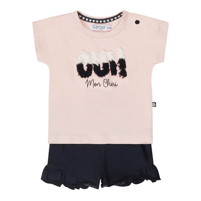 Dirkje Oui mon chéri baby set - korte broek en t-shirt