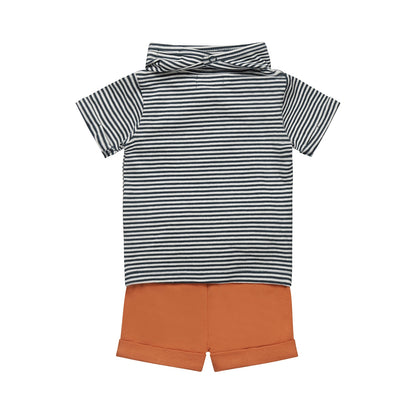 Dirkje smile little monkey baby set - t-shirt, kort broekje en bandana