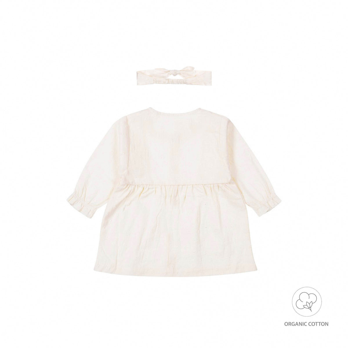 Dirkje off white baby set - jurkje en haarband