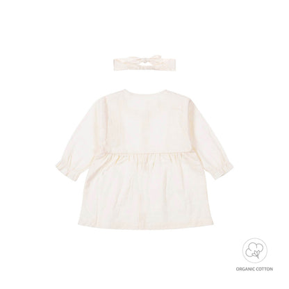 Dirkje off white baby set - jurkje en haarband