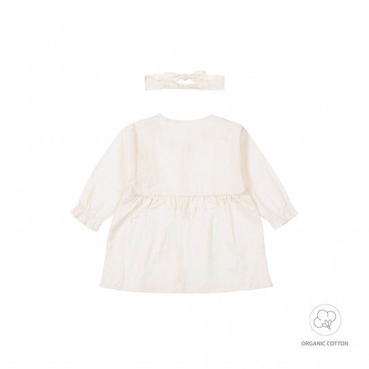 Dirkje off white baby set - jurkje en haarband — detailfoto 2