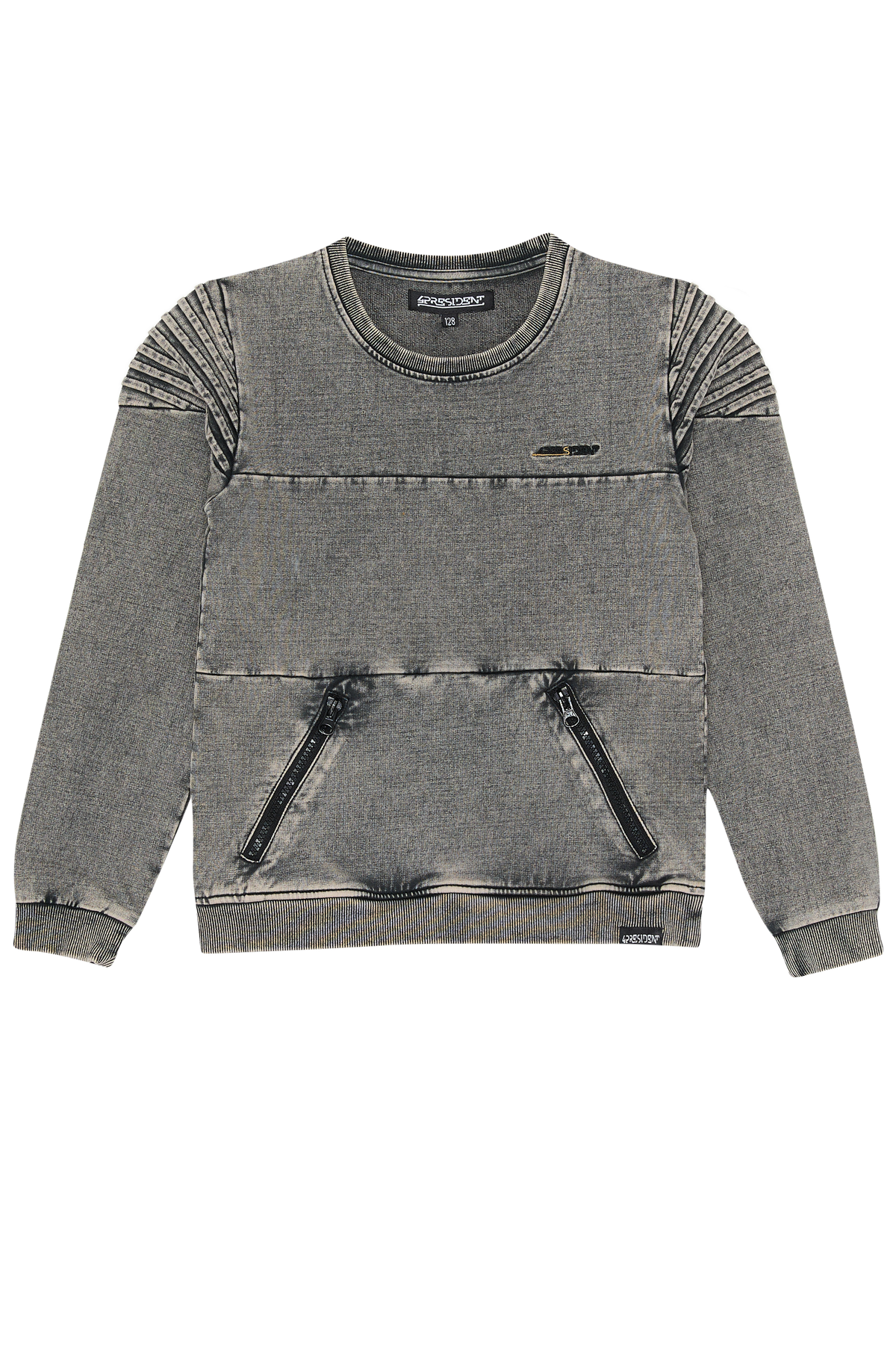 4President Jongens Sweater Nick - Grijs gewassen