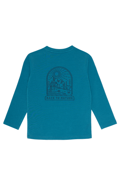 4President Jongens Longsleeve Boris - Petrolblauw — detailfoto 2