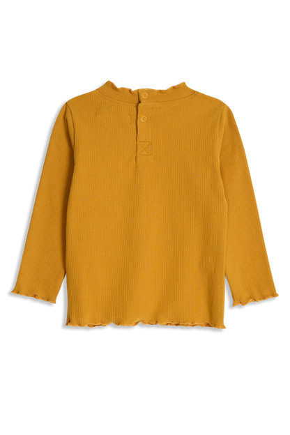 4President Meisjes Longsleeve Bregje - Okergeel — detailfoto 2