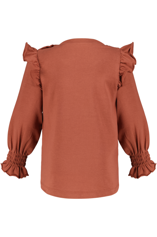 4President Meisjes Longsleeve Randy - Mahogany — detailfoto 2