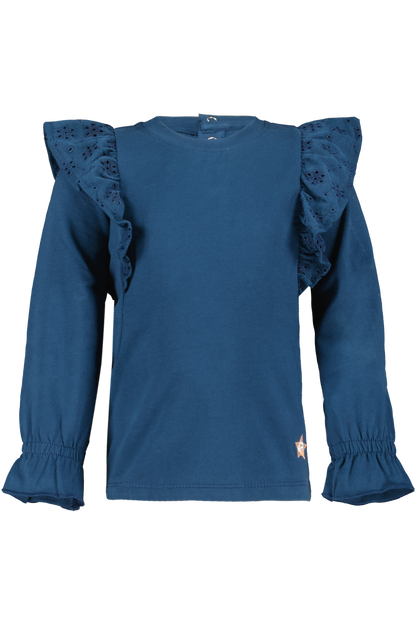 4President Meisjes Longsleeve Kensi - Blue Wing Teal